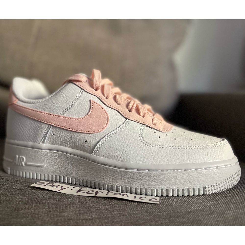 Womens Nike Air Force 1 One sz 7.5 Pale Coral Summit White University Red